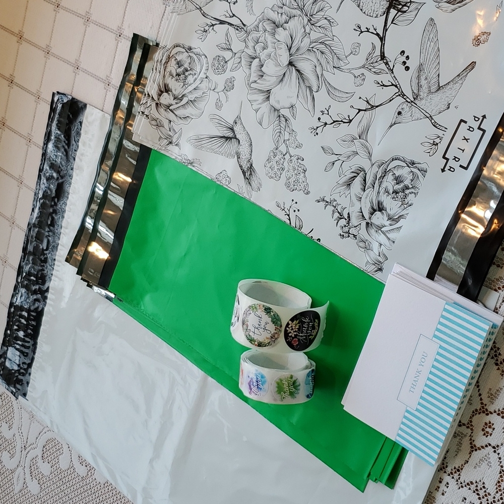 NEW Polymailer Starter BUNDLE! 2 Sizes 35 Polymailers +TY Stickers&Cards